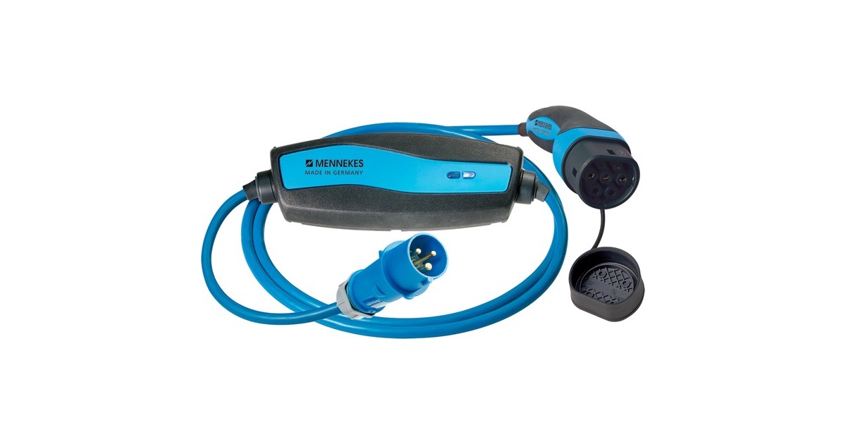 MennekesLadek. Mode 2 Typ 2 16A 4m VDE kabel  (Blauw/zwart, 4 meter)