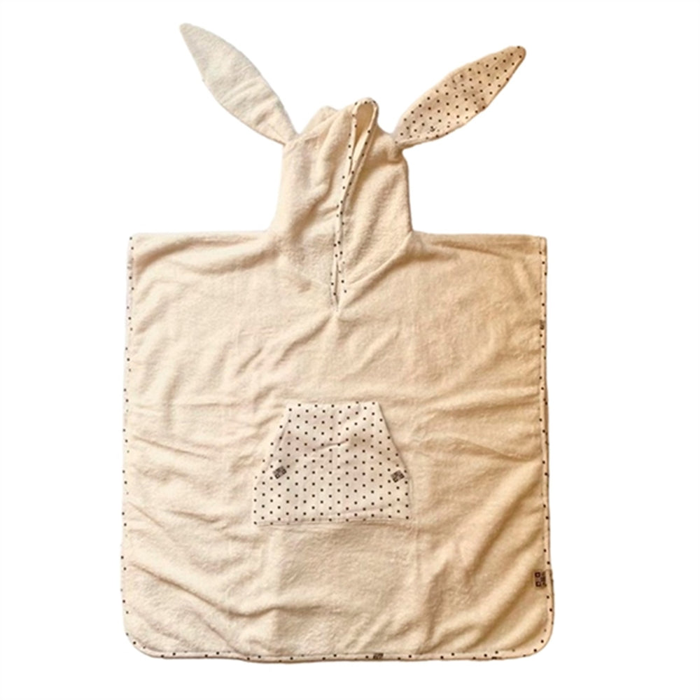 Creme Kanin Bade Poncho - BONTON