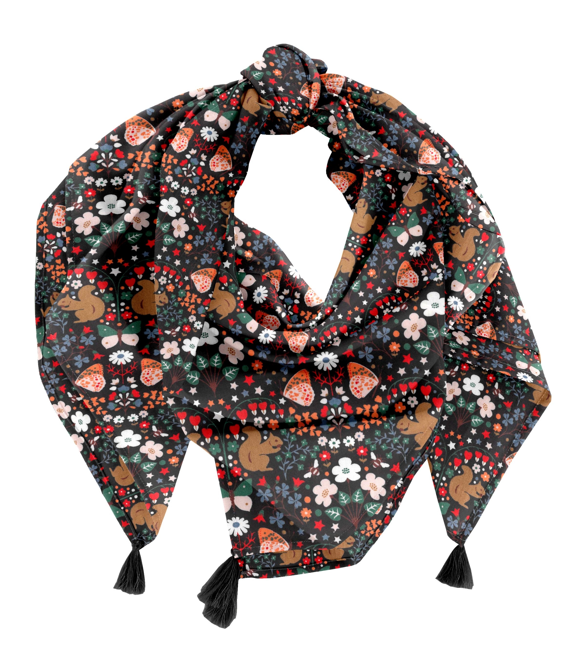 Foulard Pompon Casse Noisette