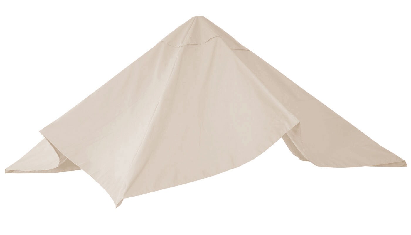 Ersatz-Bezug für Luxus-Ampelschirm MCW-A96, Sonnenschirmbezug Ersatzbezug, 3x3m (Ø4,24m) Polyester 2,7kg ~ creme