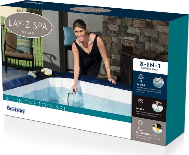 Lay-Z-Spa Tilbehør - 3-I-1 Rengøringssæt Med Børste, Net Og Handske