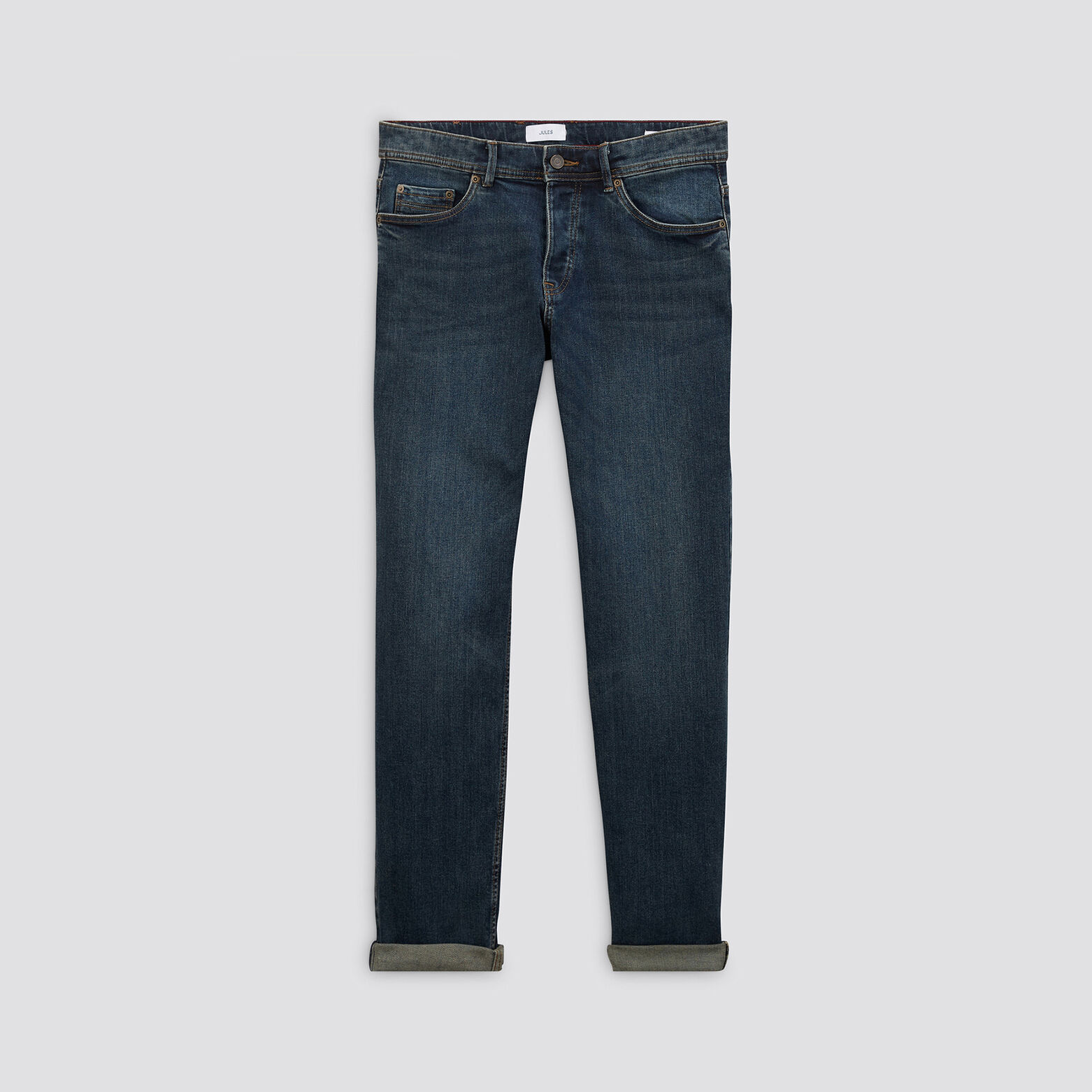 Jean regular en coton recyclé Bleu
