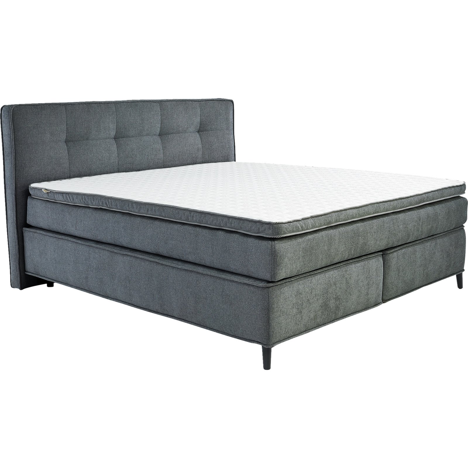 Boxspringbett Capello Flachgewebe 180 x 200 cm dunkelgrau