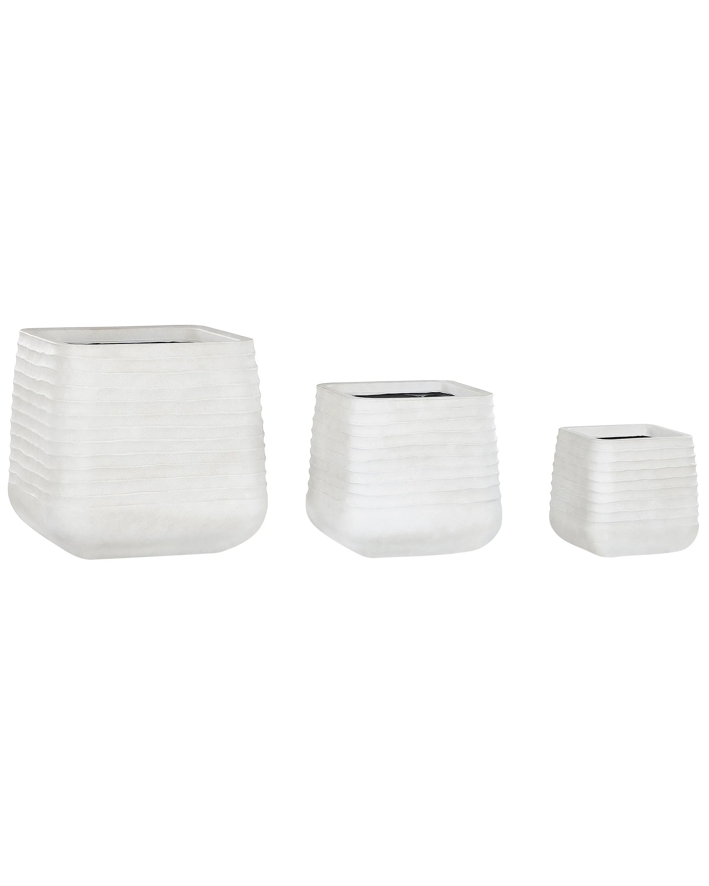 Set van 3 bloempotten PARIKIA 50/38/28 cm Gebroken wit
