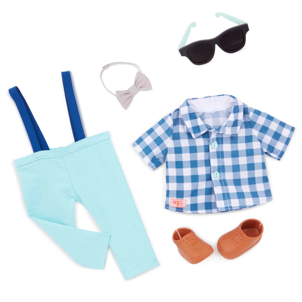 Our Generation Fliege & Hosenträger-Outfit