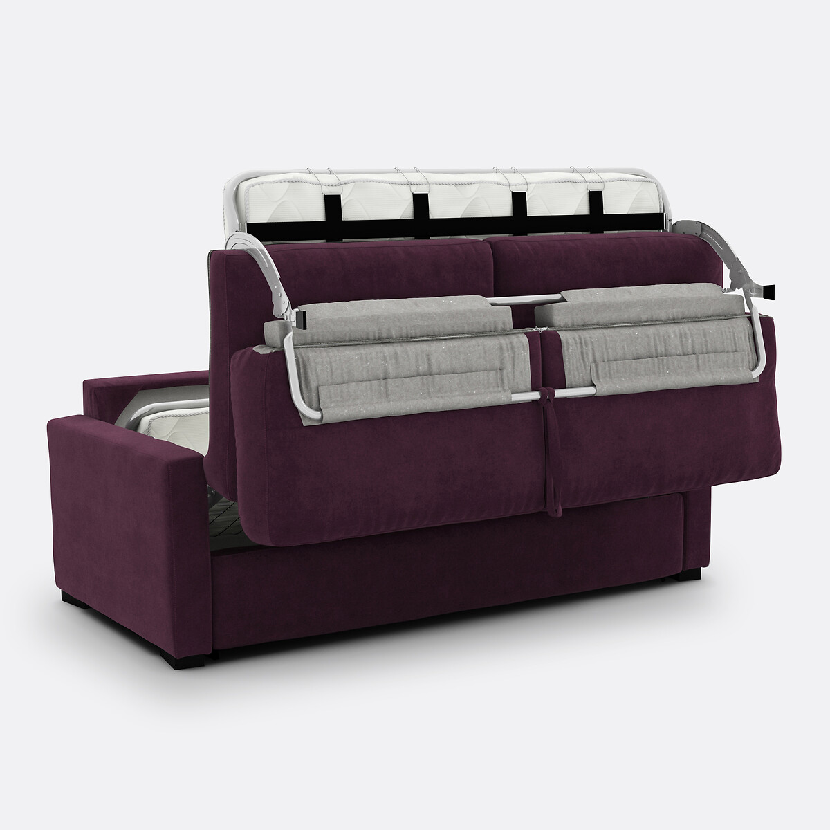 LA REDOUTE INTERIEURS<br>Sofá-cama em veludo, espuma HR premium, Timor