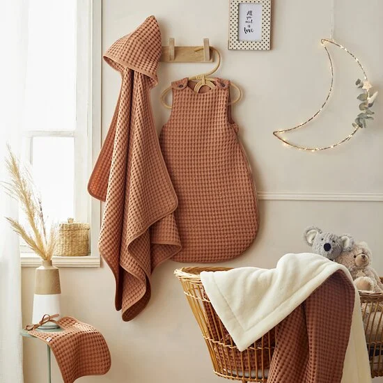 Maxi Cape de bain Coton Gaufre   Cassonade        de               BB&Co