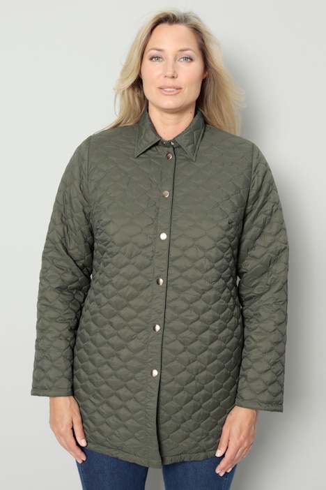 Steppjacke, Straight Fit, Hemdkragen, Langarm