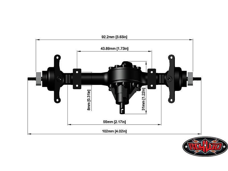 RC4WD Achsen-Set Yota II 1:18 Gelände 2 D90 Für Scale- und Crawler-Modelle
