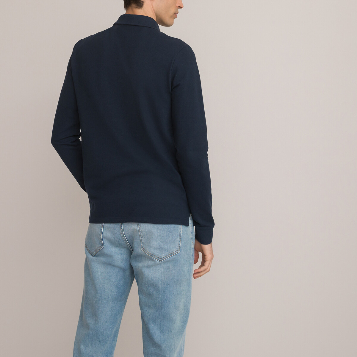 COLEÇÕES LA REDOUTE<br>Camisa polo de manga comprida em puro algodão orgânico