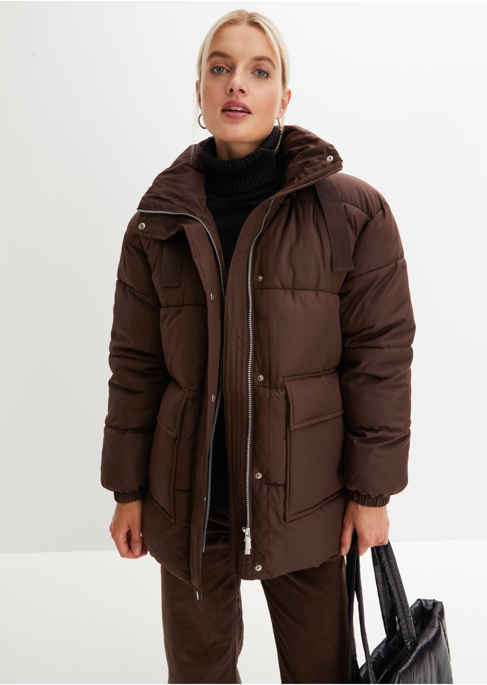 Veste matelassée rembourrée en polyester recyclé avec capuche amovible