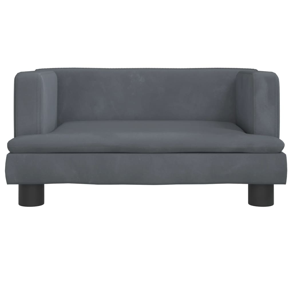 Cama para cães vidaXL em veludo cinza escuro, 60x40x30 cm