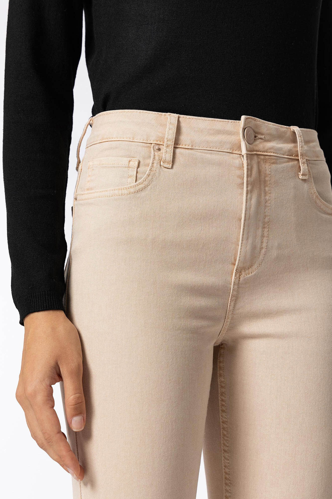 Calça jeans cropped flare de cintura alta Megan