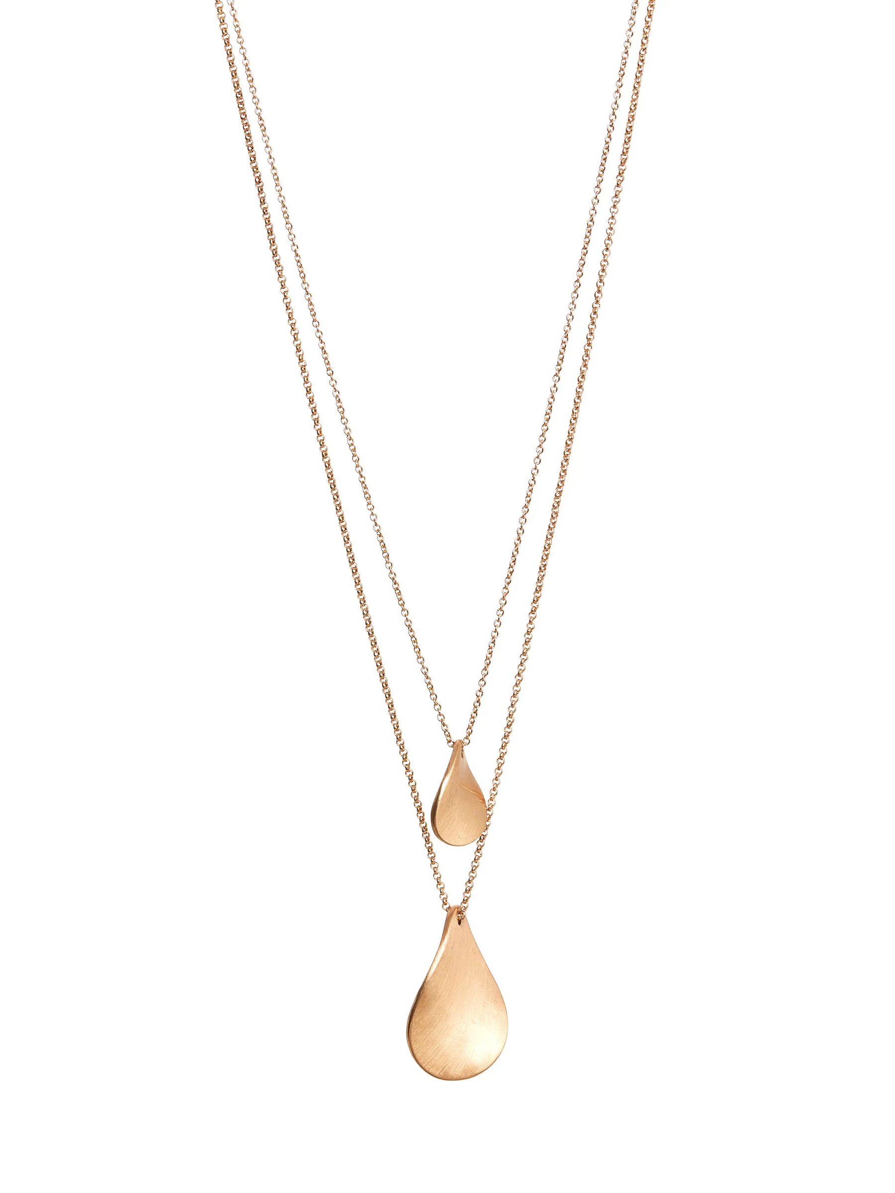 Goudkleurig - Tweelaagse ketting met bloemblad