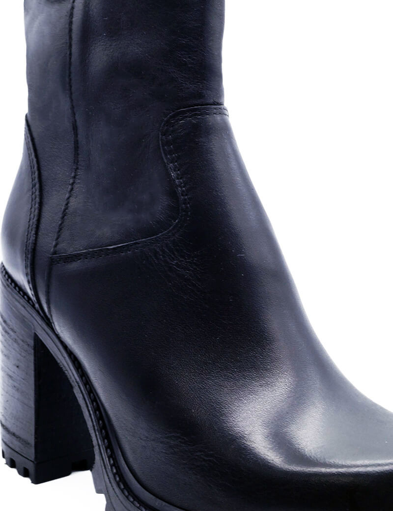 PAOYAMA BOTTINES CUIR ILDA NOIR