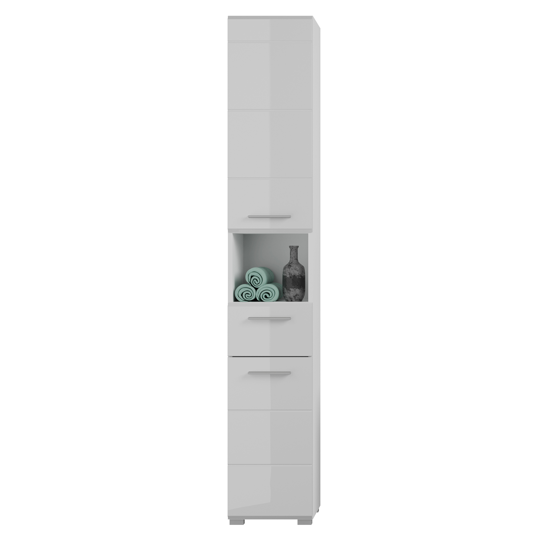 Hochschrank LINA - weiß Hochglanz-weiß - 182 cm hoch