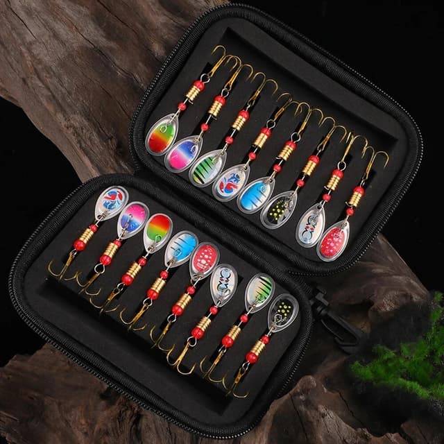 16 stk 3g metal spinner lokkemad Fiskelokke med opbevaringstaske