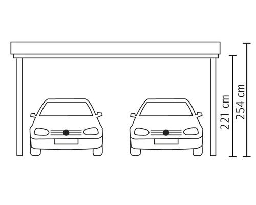 SKAN HOLZ Friesland dubbele carport 557x555 cm met dompelgeïmpregneerd aluminium dak
