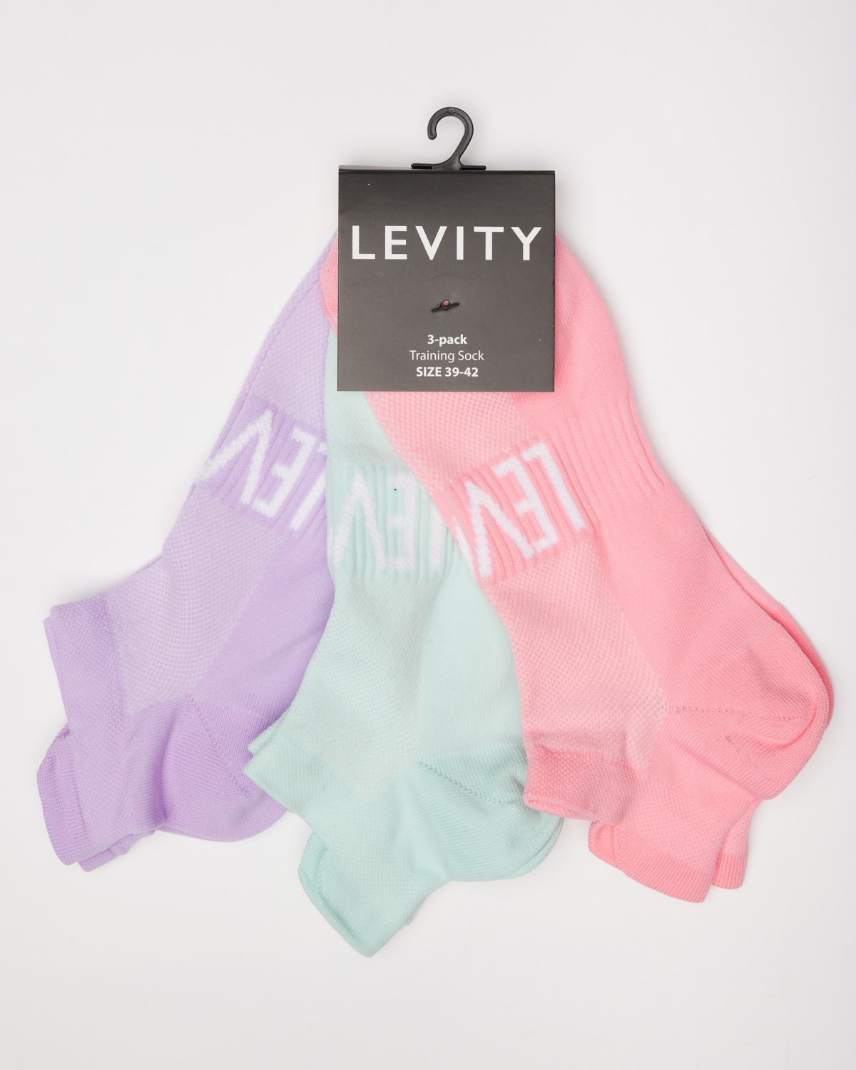 LEVITY 3-pack Fitness sock Pink\Purple\Green