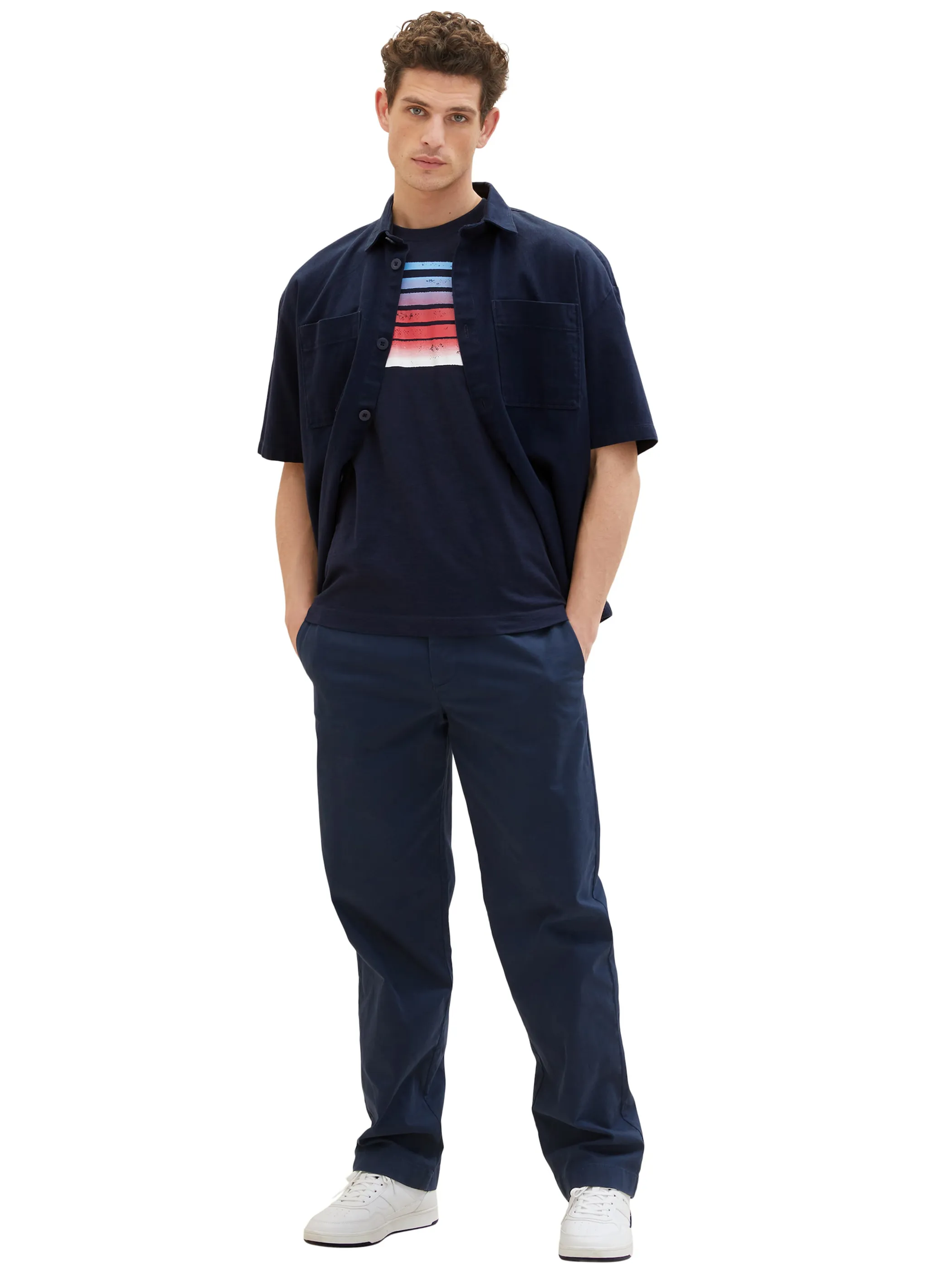 Herren Shirt mit Streifenprint