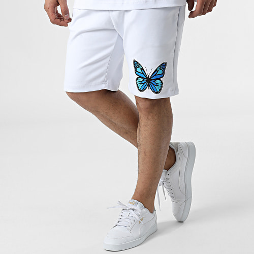 Ensemble Tee Shirt Et Short Jogging LL652 Blanc