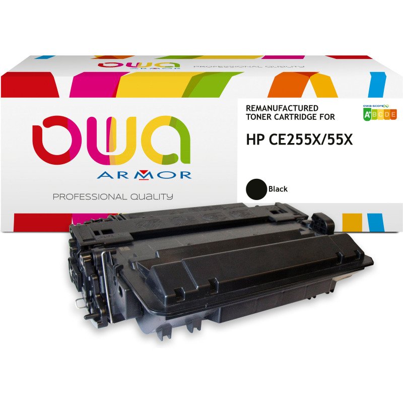 Toner remanufacturé OWA - très très haute capacité - Noir - pour HP CE255X