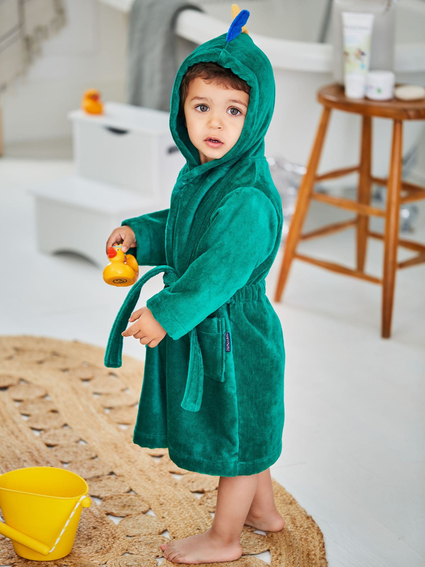 Groen met dinosaurussen - JoJo Maman Bébé katoenen badjas
