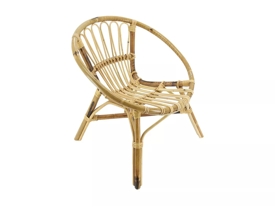 Fauteuil rond enfant en rotin Lune