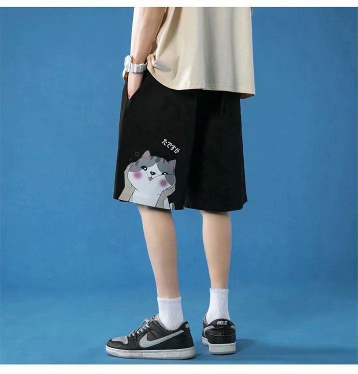 Cowpow - Wijde shorts met kattenprint