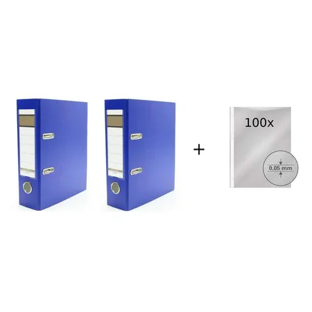 Livepac Office 2 Ordner inklusive 100 Prospekthüllen, DIN A5, blau