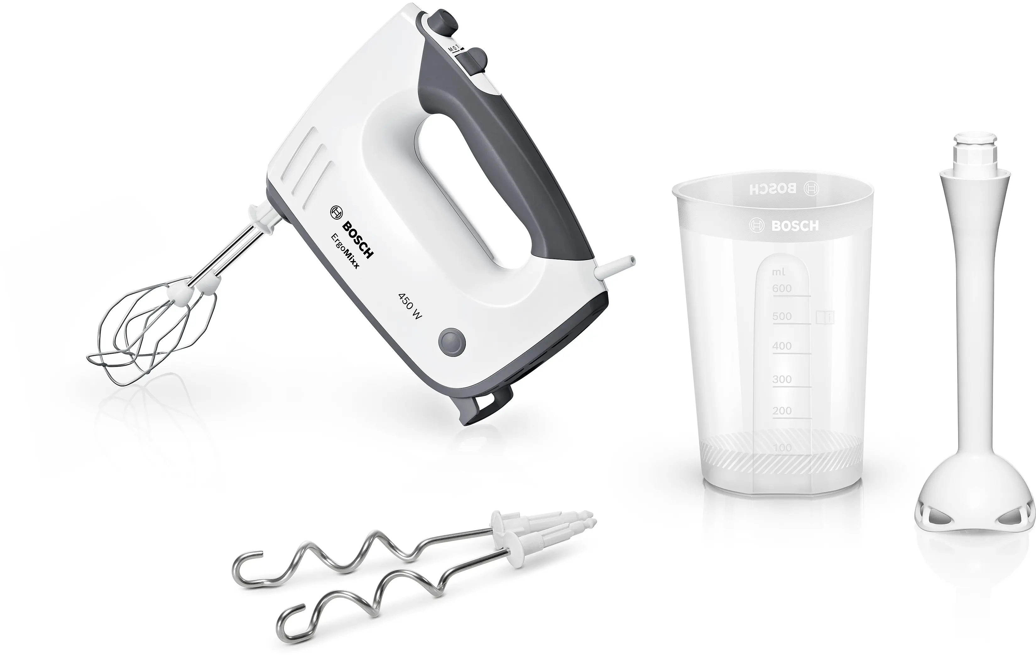Handmixer ErgoMixx 450 W Wit, Grijs MFQ36440