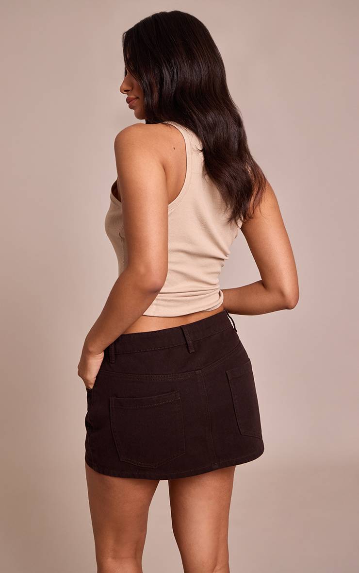 Dark Chocolate Jupe Mini En Denim Petite