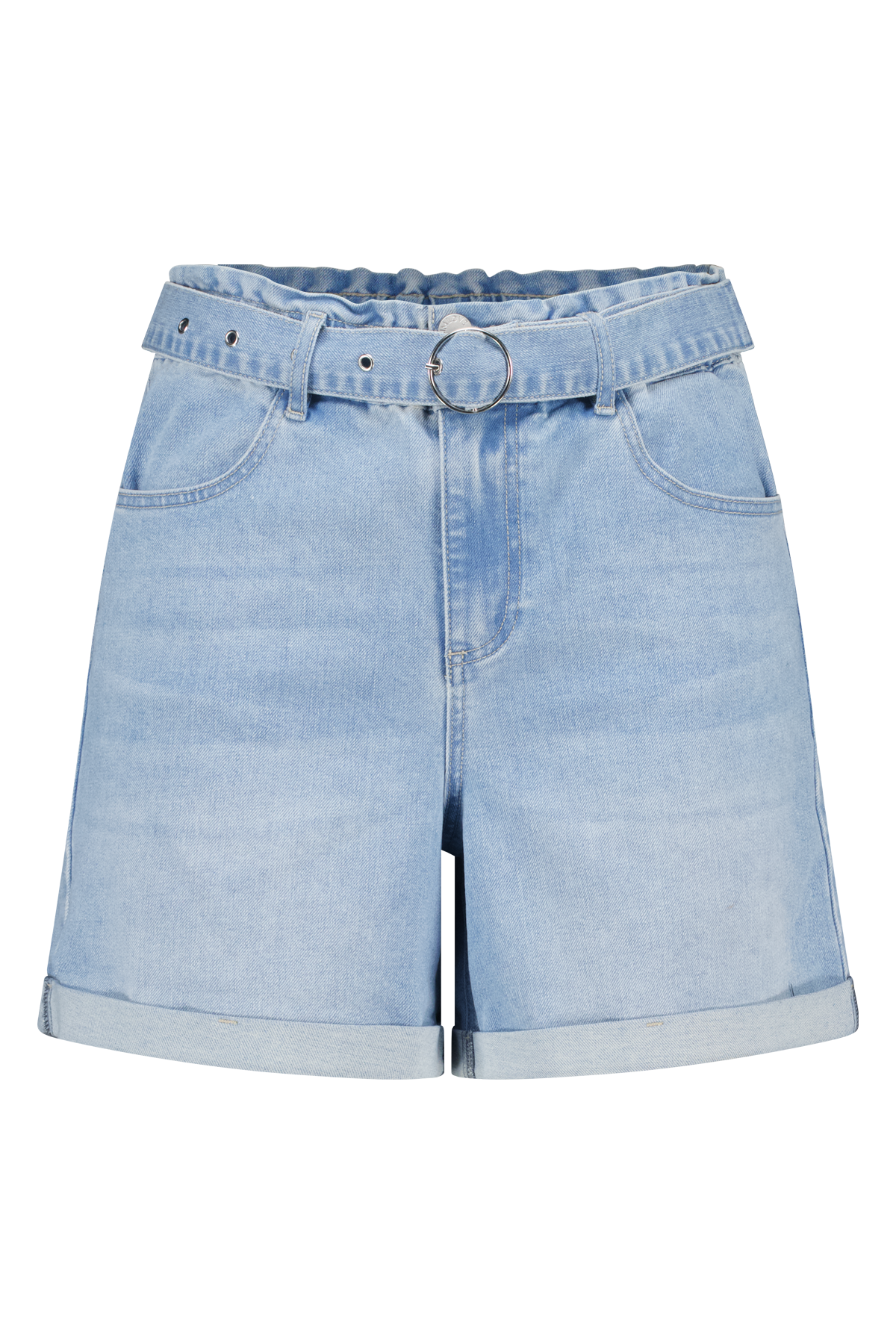 Denim shorts met ceintuur Bleached Denim