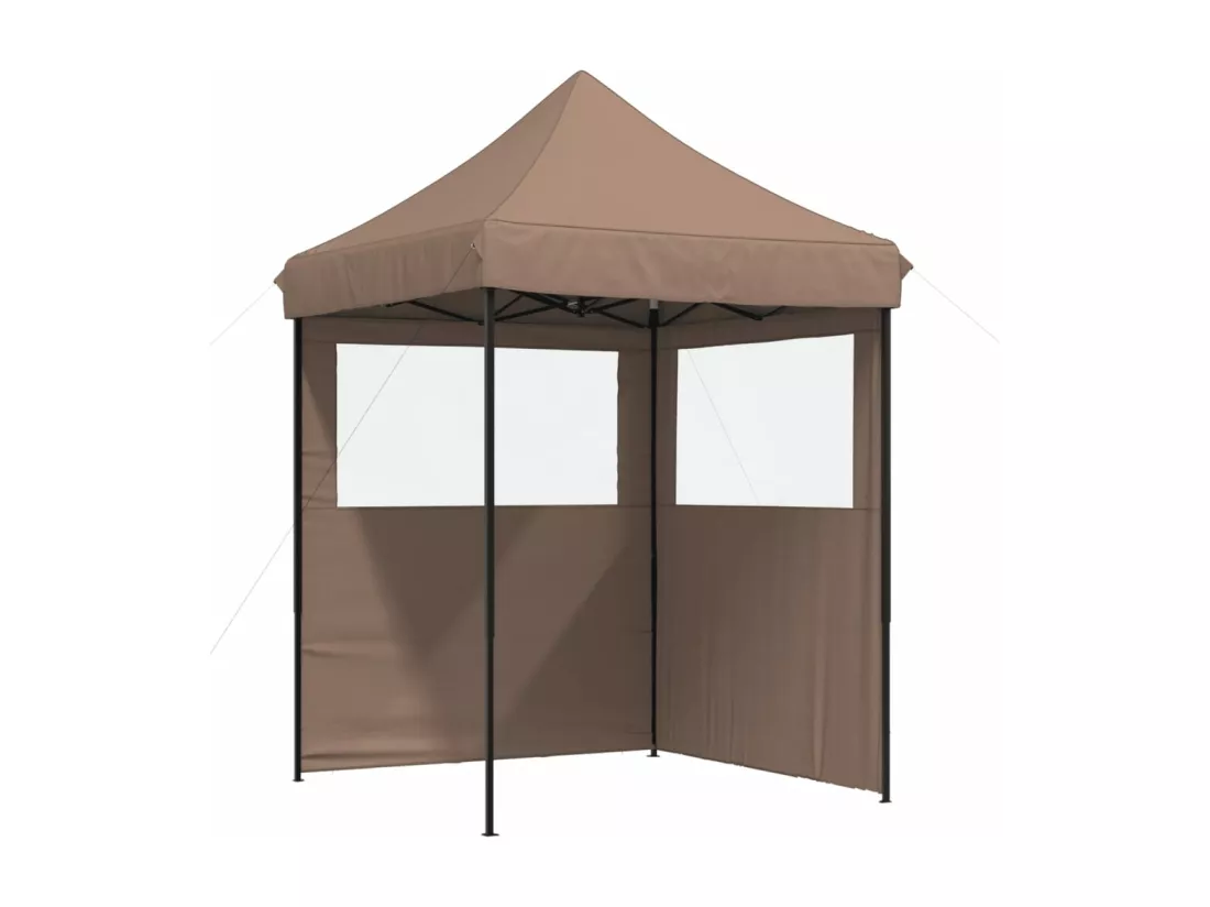 Tente de réception pliable escamotable avec 2 parois latérales