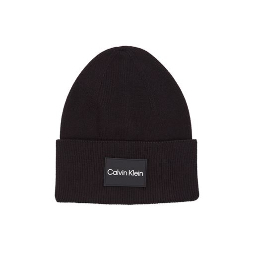 Calvin Klein Rib Beanie, Sort, One size