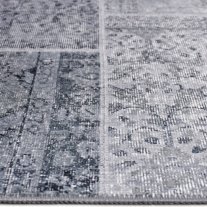 Patchwork vloerkleed - Nadine Grijs | Uniek