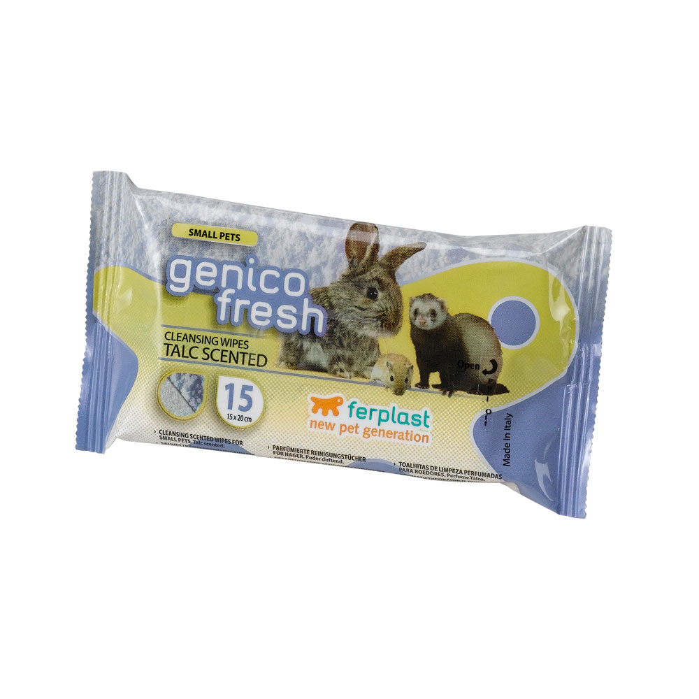 Accessoires pour rongeurs ferplast genico fresh 15 small pets lingettes humidifiées