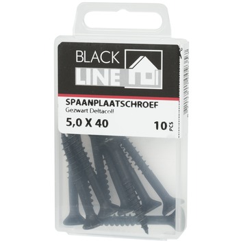 Blackline spaanplaatschroef zwart TX-20 5.0x40 mm 10 stuks