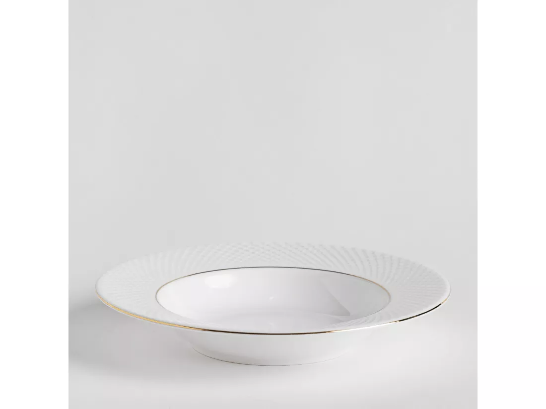Assiette Creuse Eleni Blanc Moyen 4 x 23.5