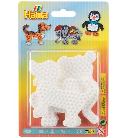 Hama Midi - Bügelperlensteckplatten - 3er-Pack - Hund, Elefant &