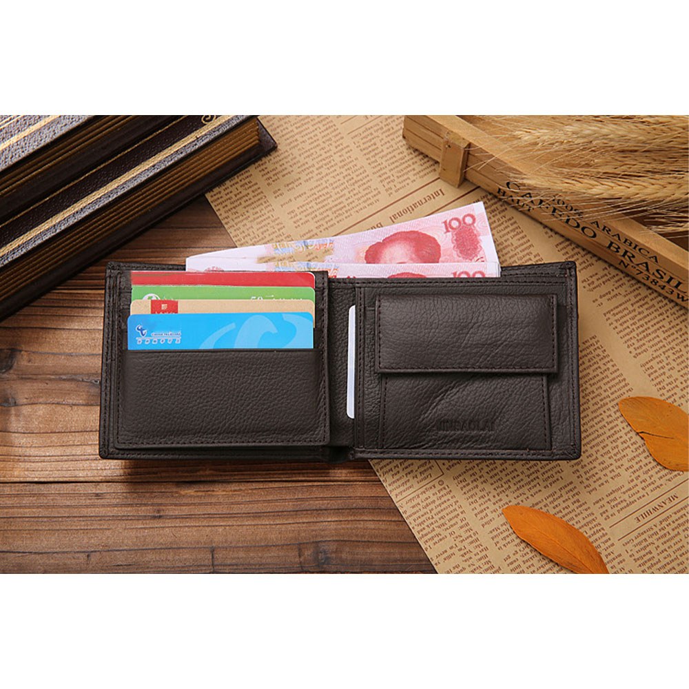 (115x97mm) Echtleder Geldbörse Fashion Portemonnaie mit 14 Fächern - Schwarz