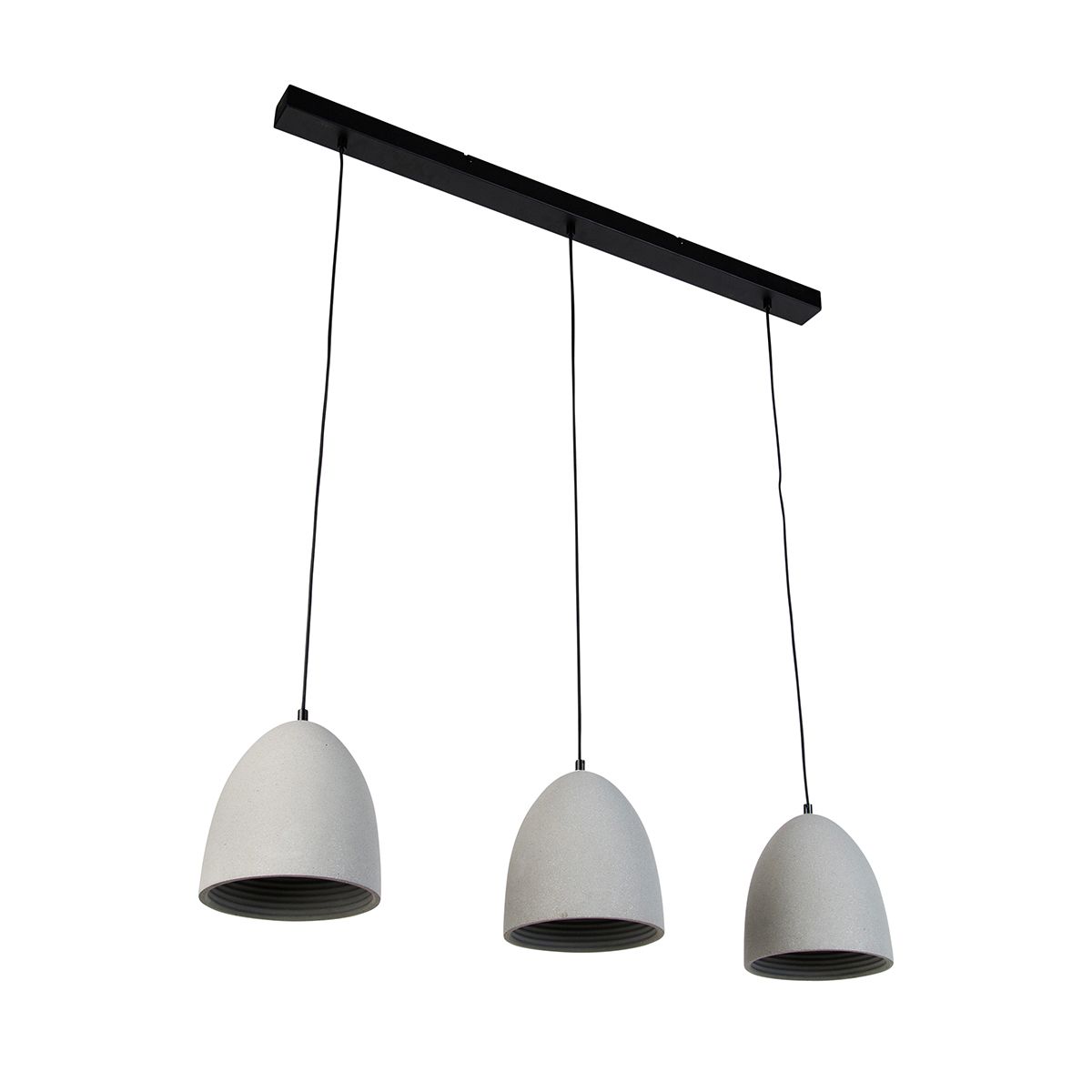 Moderne hanglamp zwart met grijs beton 3-lichts - Eton