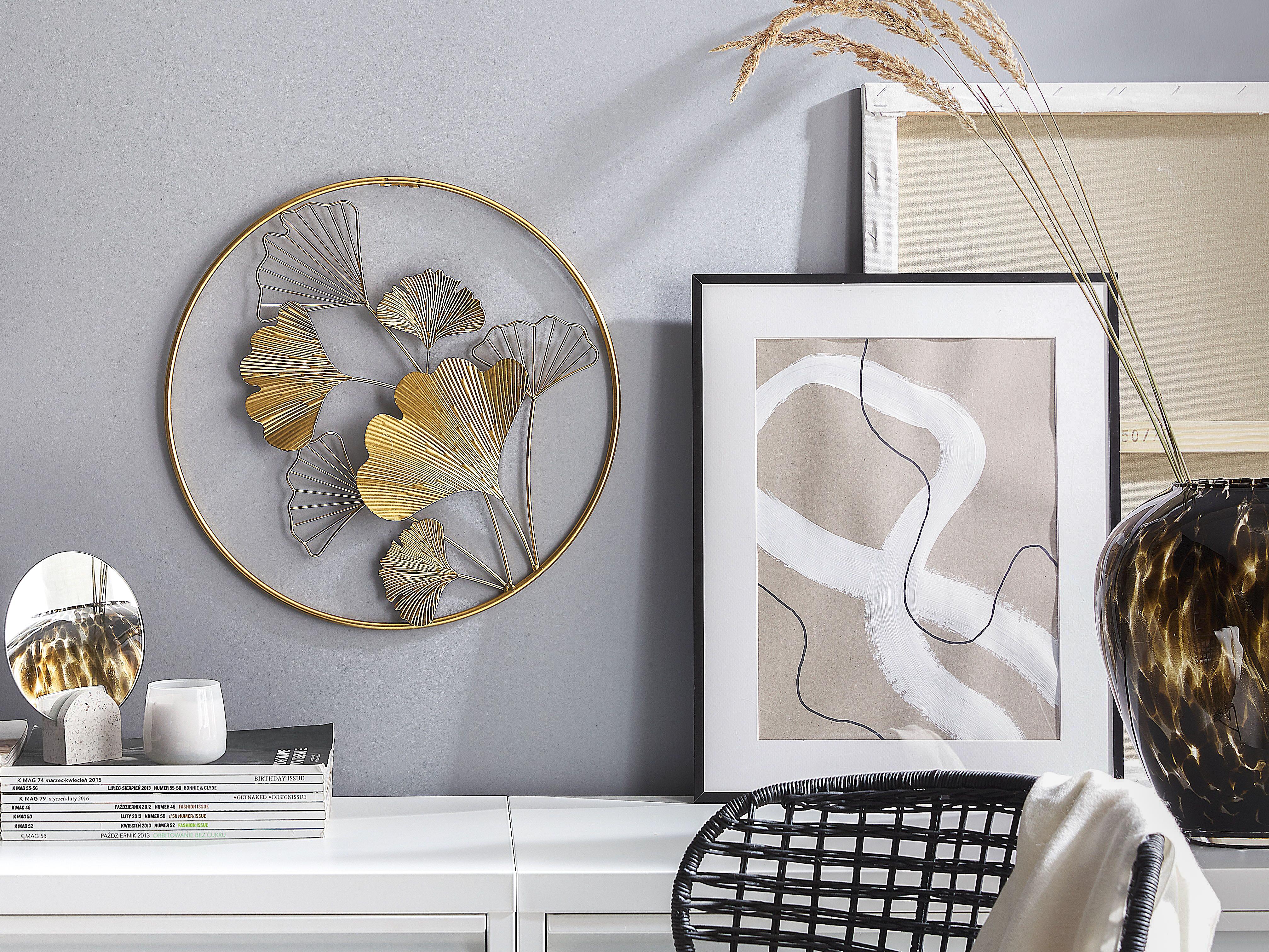 Wanddecoratie Bloem BISMUTH Metaal 45 cm Goud