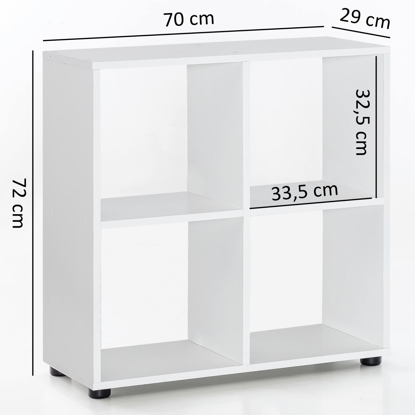 Bücherregal - weiß - 70 cm