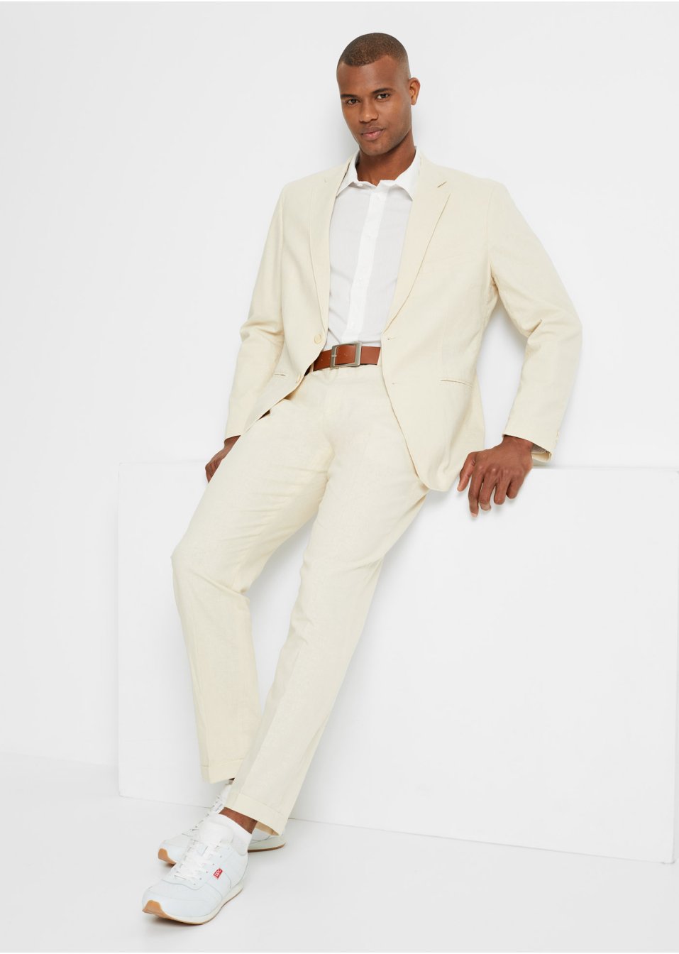 Costume 2 pièces en lin majoritaire : veste de costume et pantalon