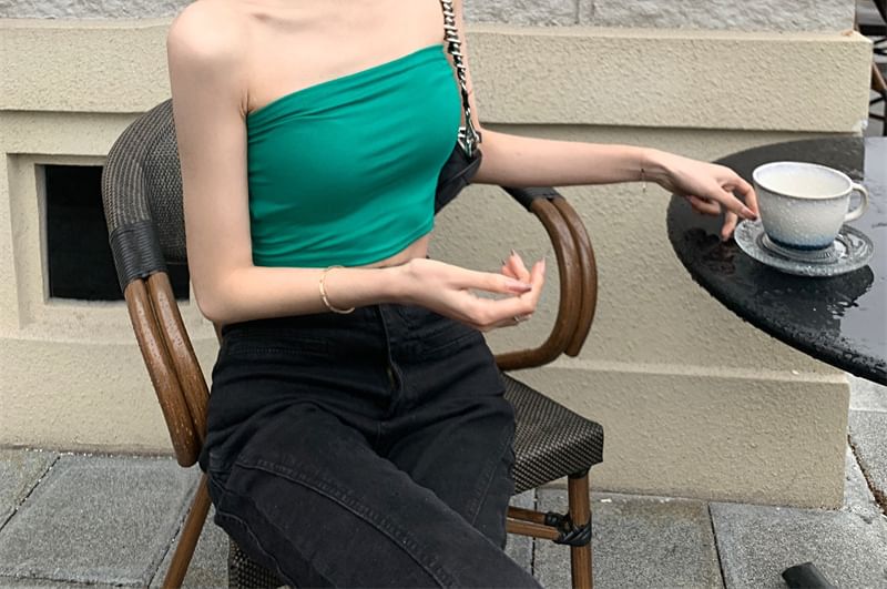 Robynn - Halter Effen Crop Top