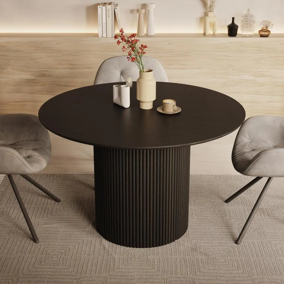 Meubella - Modena - Eetkamertafel - Zwart - 120x120x76 cm