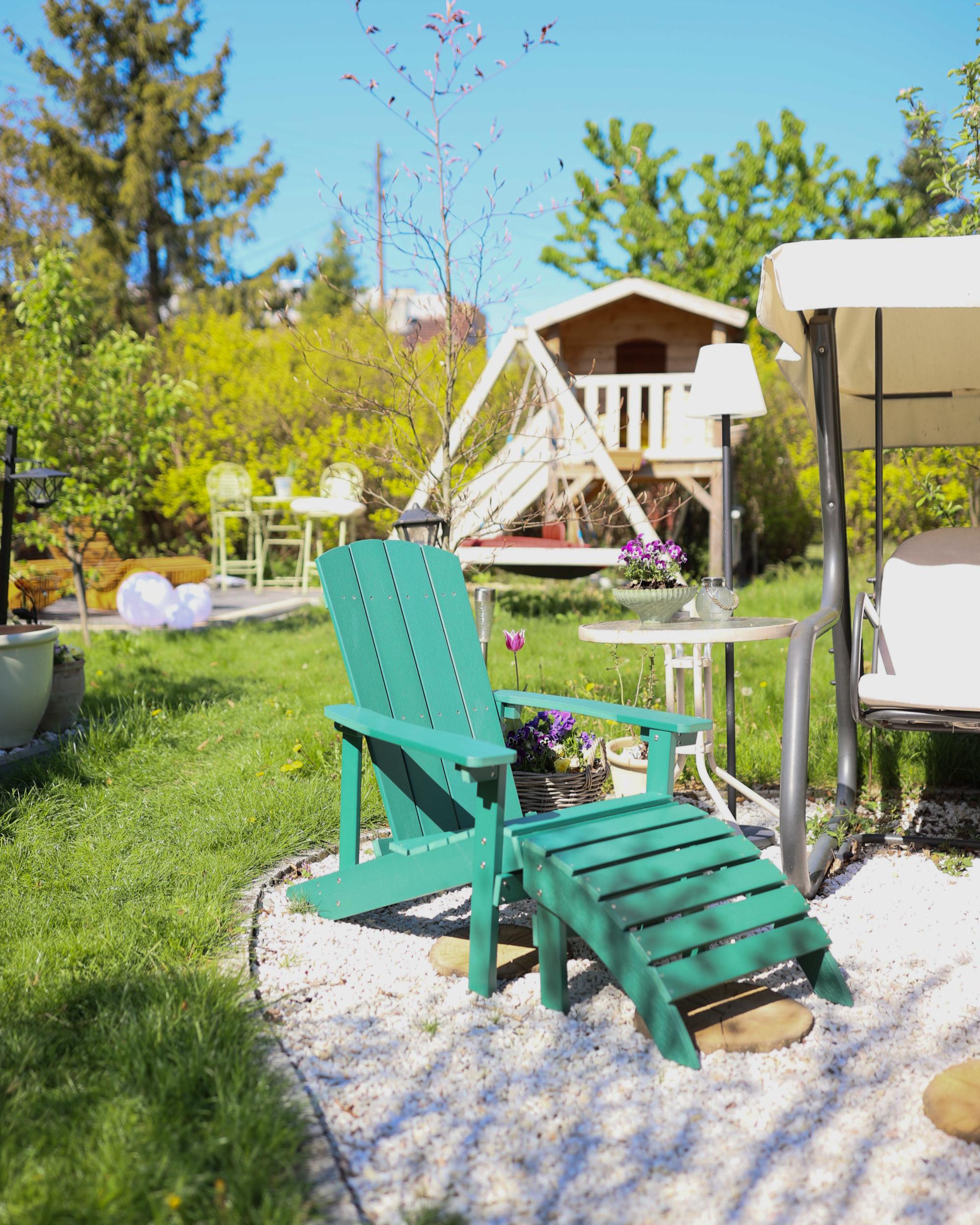 Tuinstoel ADIRONDACK met voetenbank Groen