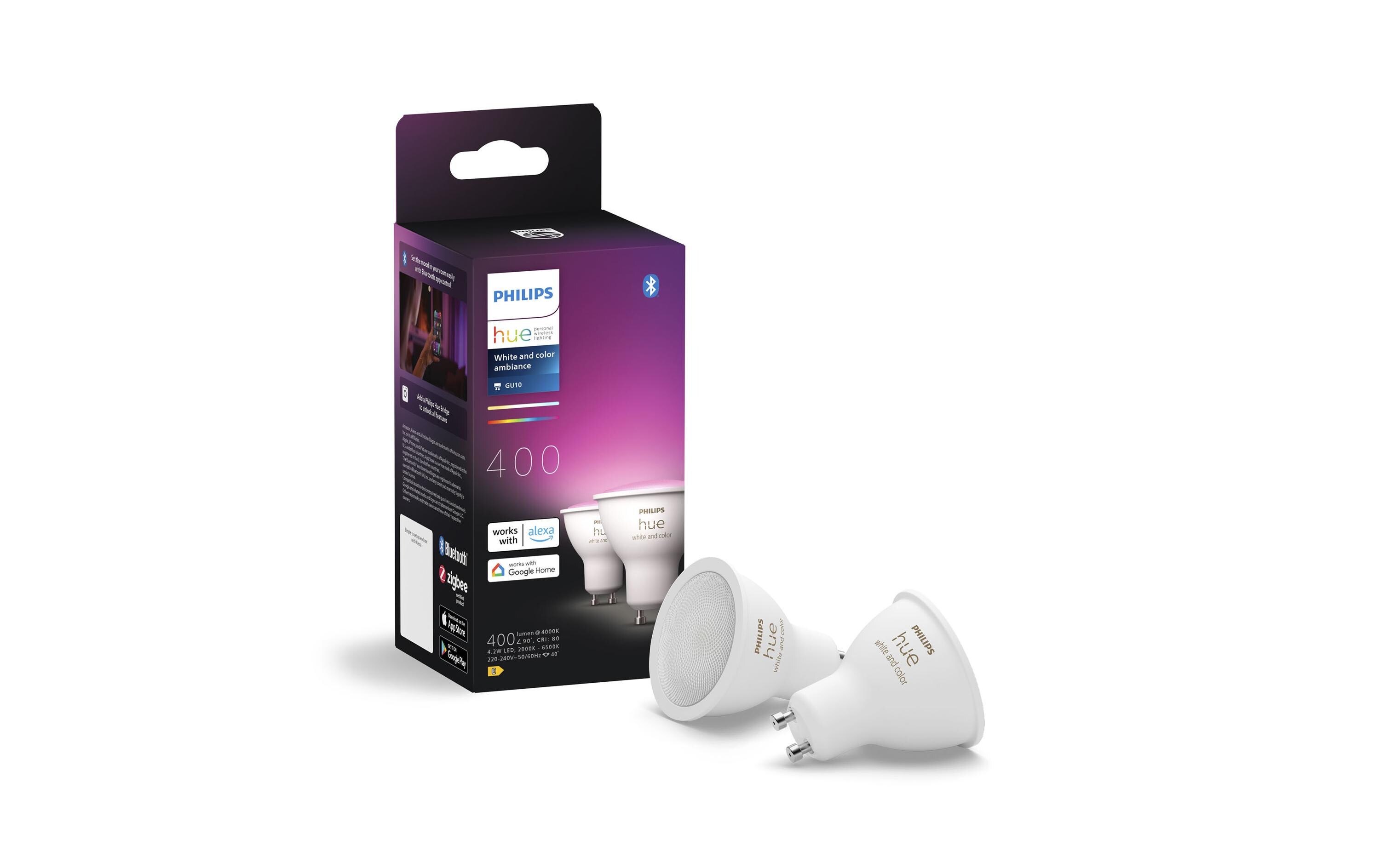 White & Color Ambiance GU10 Doppelpack 2 x 400 lmLebendige Beleuchtung für jeden Anlass