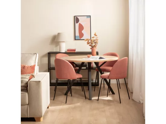 Chaise de salle à manger en tissu terracotta 49x81 cm-Olivia